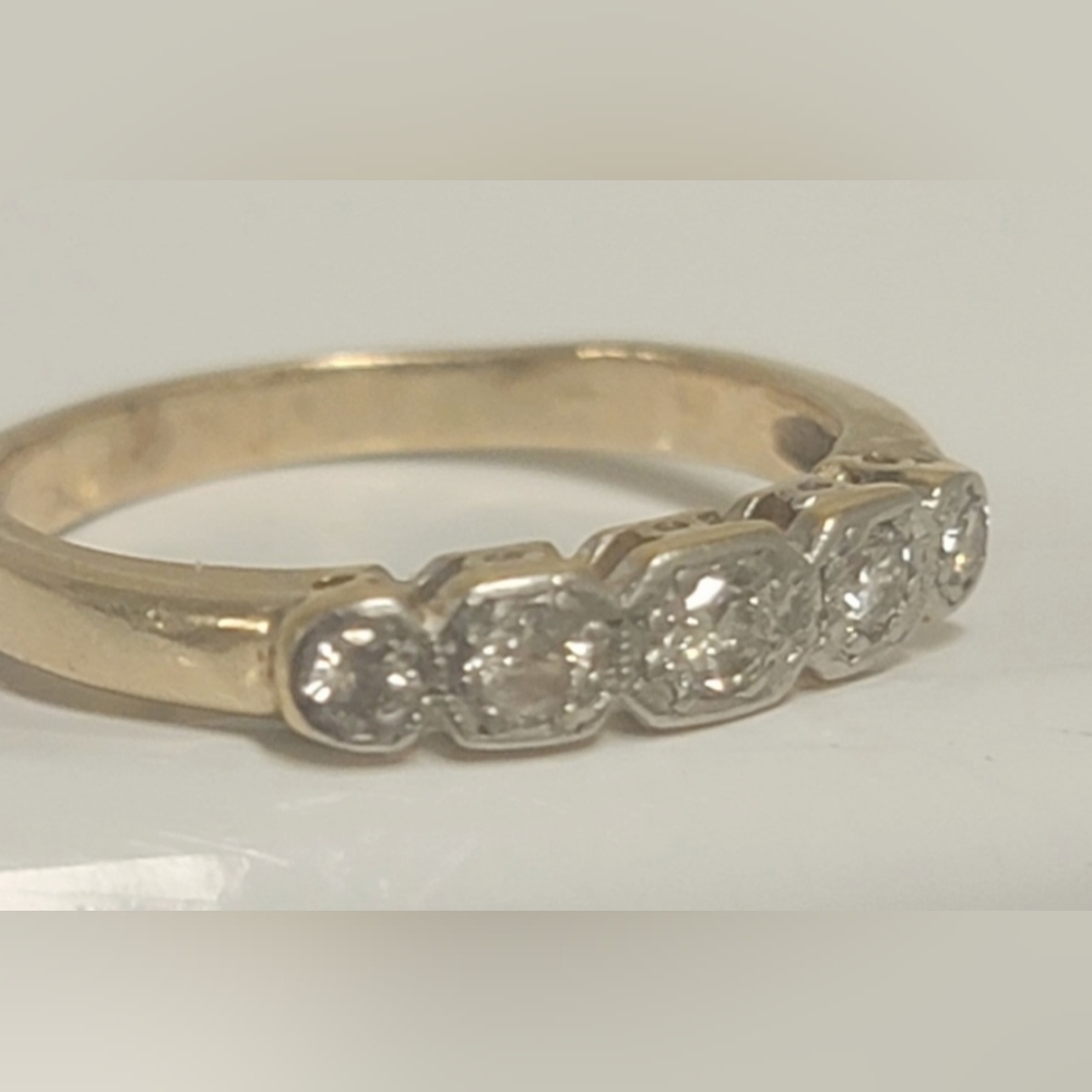 Antique Diamond Wedding Ring/Stack Ring. Set With… - image 1